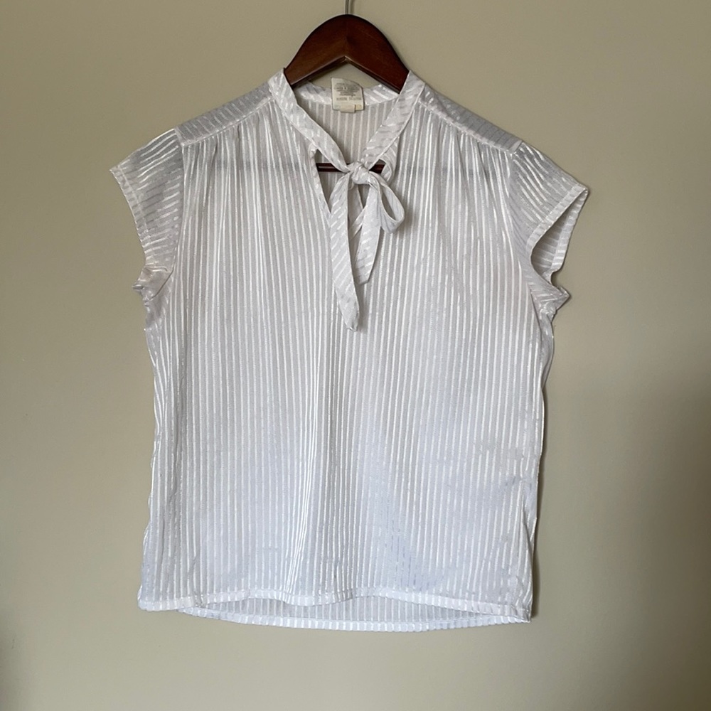 Vintage St Michael bow cap sleeve blouse